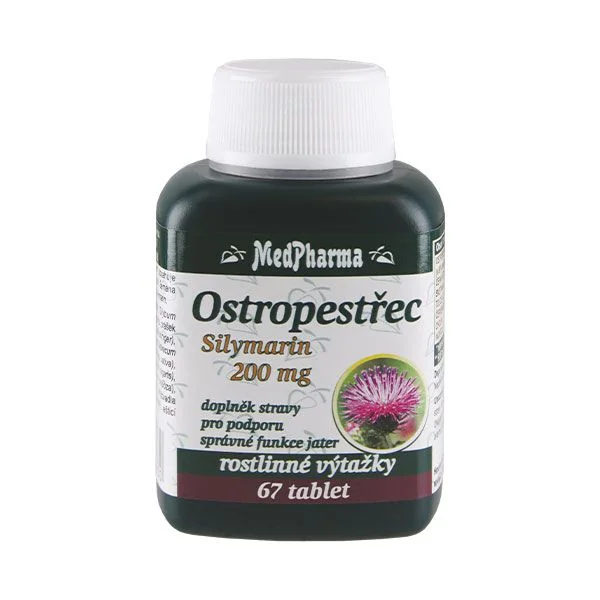 MedPharma Ostropestrec Silymarin 200 mg 67 MedPharma Milk thistle Silymarin 200 mg 67 MedPharma Milk Thistle Silymarin 200 mg 67 Tablets