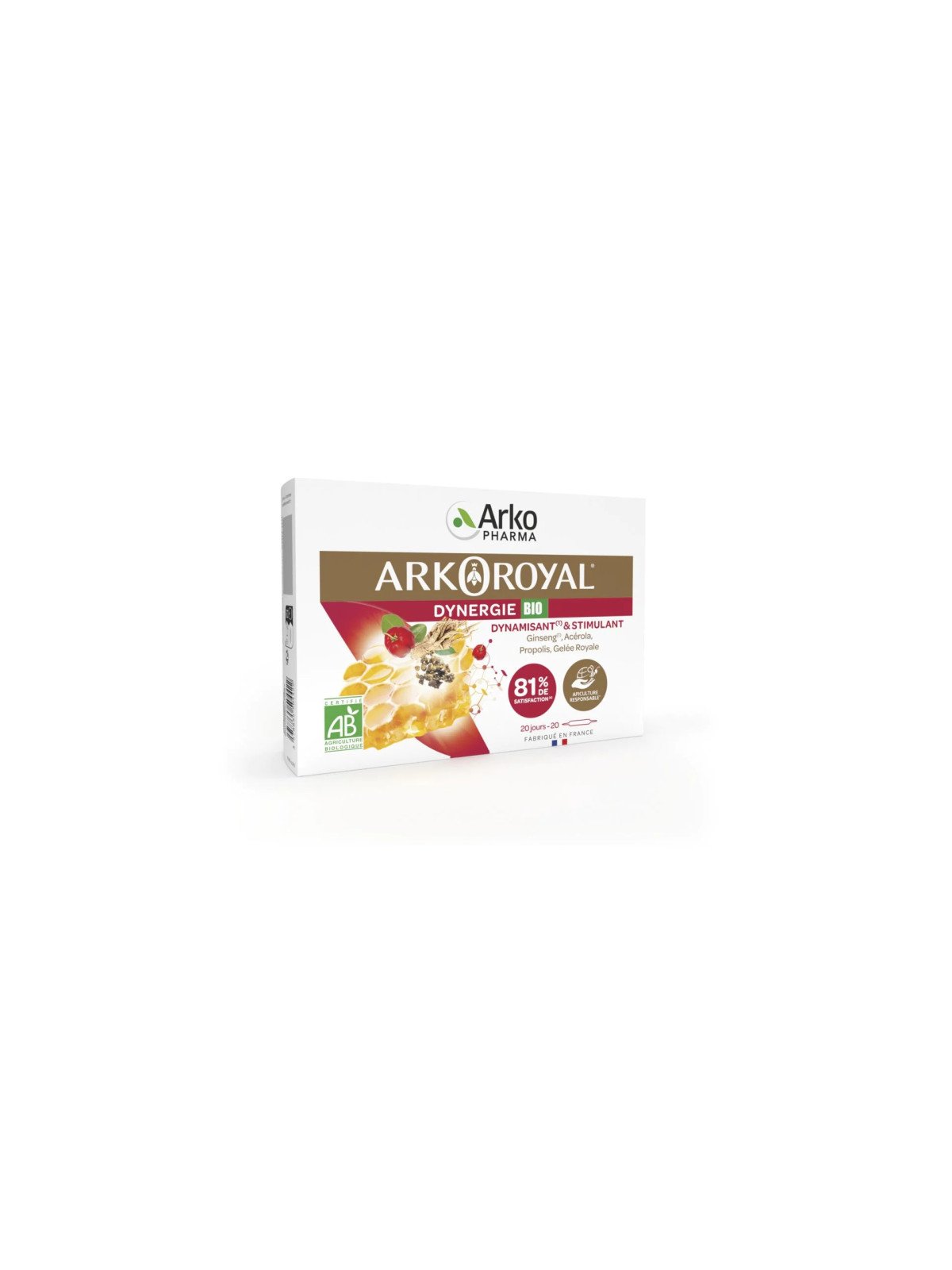 arkoroyal dynergie organic dinamiciruyushhaya i stimuliruyushhaya korobka s 20 lukovikami Arkoroyal Dynergie – Royal Jelly Energy Formula, 20 x 10 ml