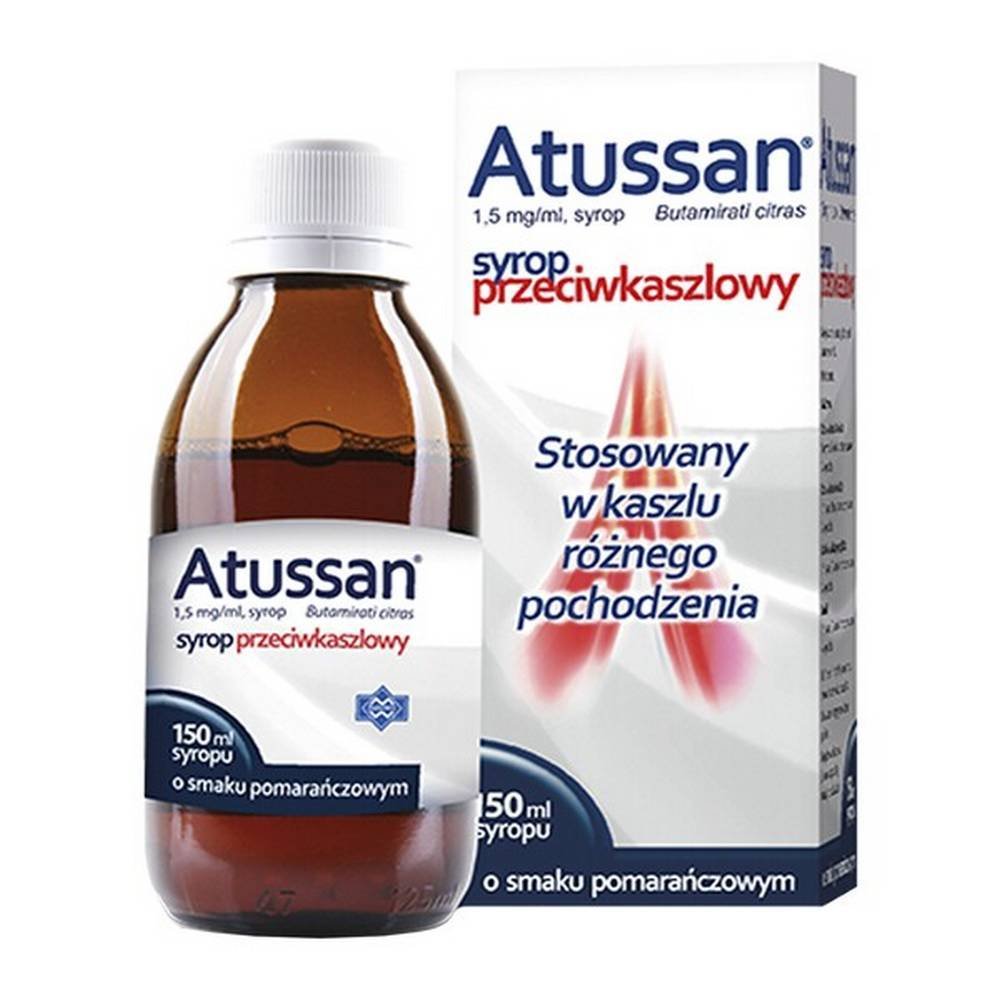 atussan 15 mg ml syrup with orange flavor 150 ml Atussan 1.5 mg/ml Syrup (Orange Flavour) 150 ml