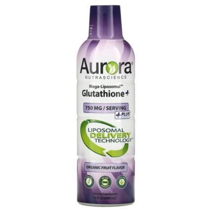 Aurora Nutrascience Mega-Liposomal Glutathione+ with Vitamin C & Organic Fruit 750 mg 480 ml (16 fl oz)