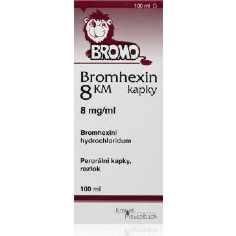bromhexin 8 km kapky porgttsol 1 x 100 ml x 8 mgml Bromhexin 8 KM drops 8 mg/ml 100 ml