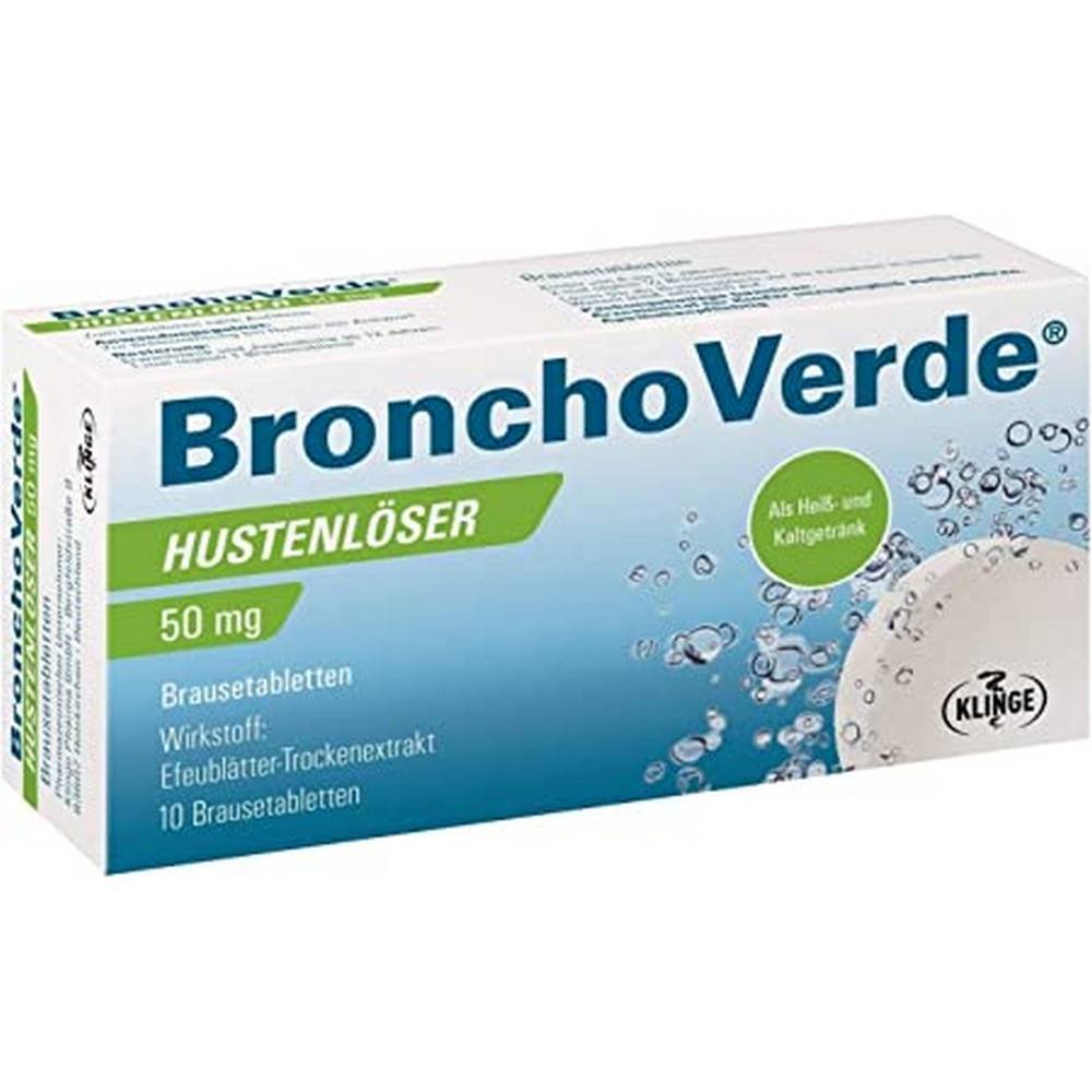 bronchoverde cough solvent 50 mg effervescent tablets 10 pcs BRONCHOVERDE cough solvent 50 mg effervescent tablets, 10 pcs