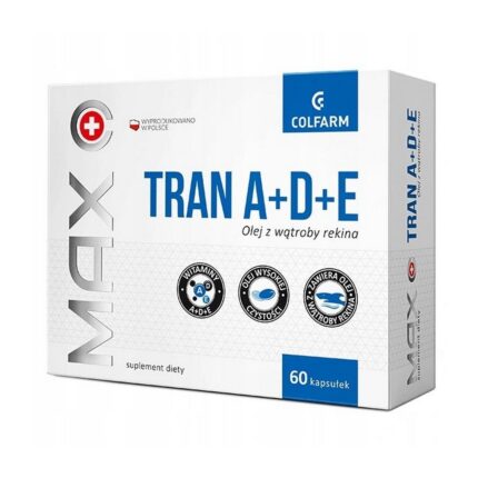 Colfarm Tran A+D+E Fish Oil (Cod Liver Oil) Dietary Supplement 60 Capsules
