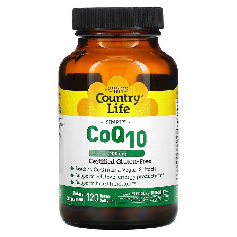 country life coq10 100 mg 120 vegan softgels Country Life CoQ10 100 mg 120 Vegan Softgels