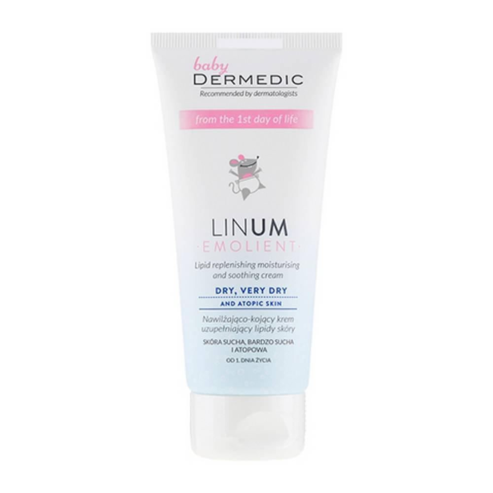 dermedic emolient linum baby moisturizing and soothing lipid replenishing cream 100 g Dermedic Emolient Linum Baby Moisturizing Lipid Cream 100 g