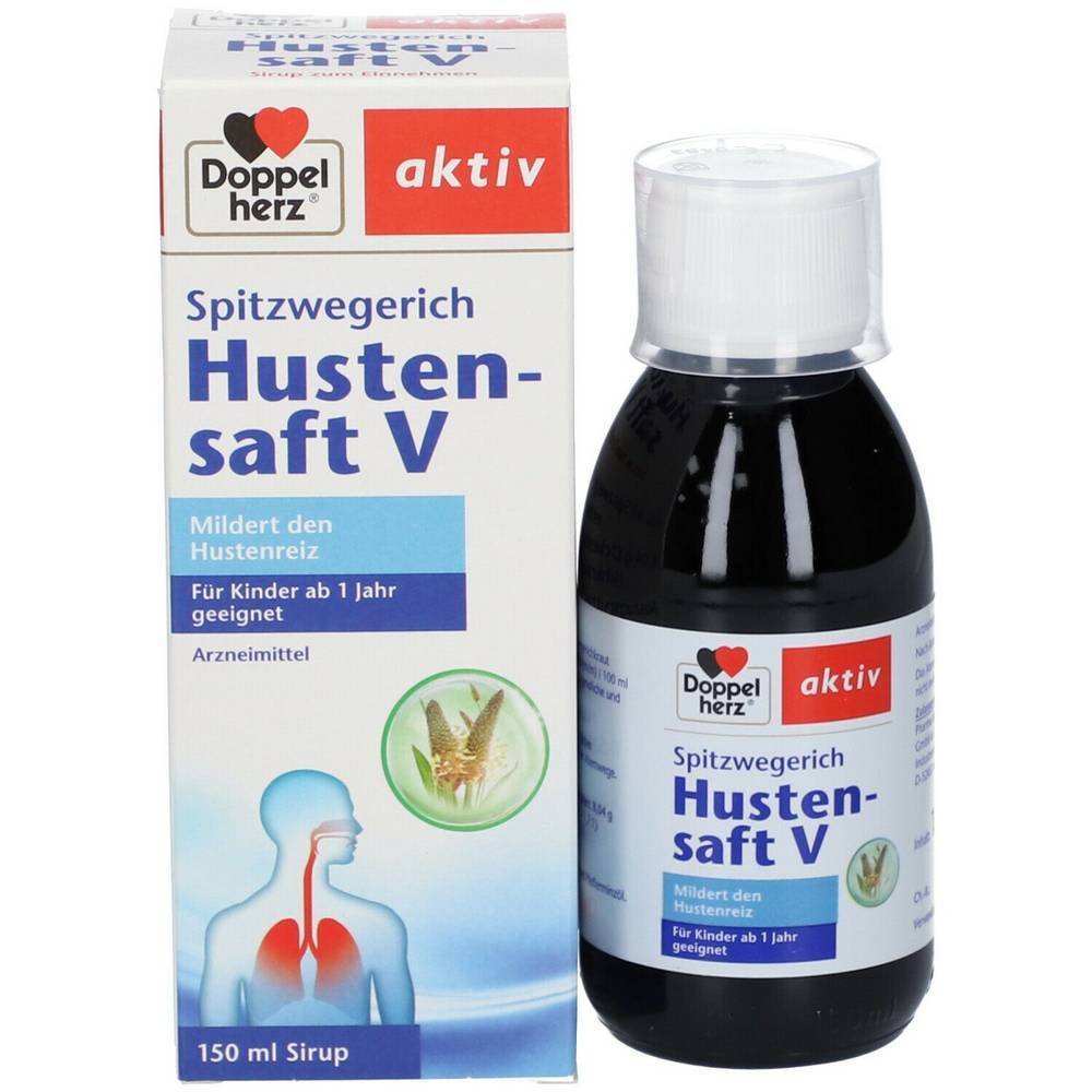 doppelherz spitzwegerich hustensaft v 150 ml DOUBLE HEART plantain cough syrup V, 150 ml