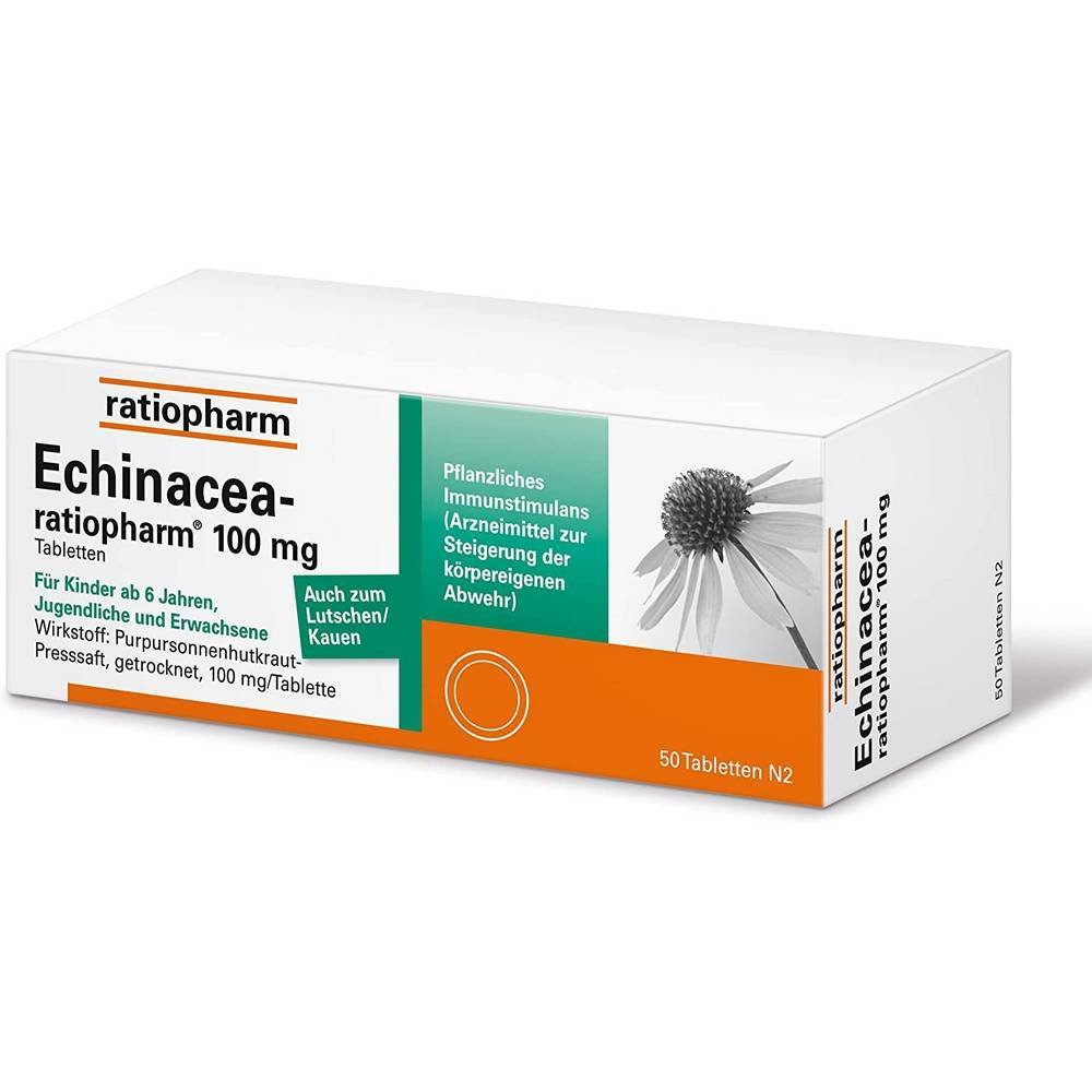 echinacea ratiopharm 100 mg tablets 50 pcs ECHINACEA-RATIOPHARM 100 mg tablets, 50 pcs