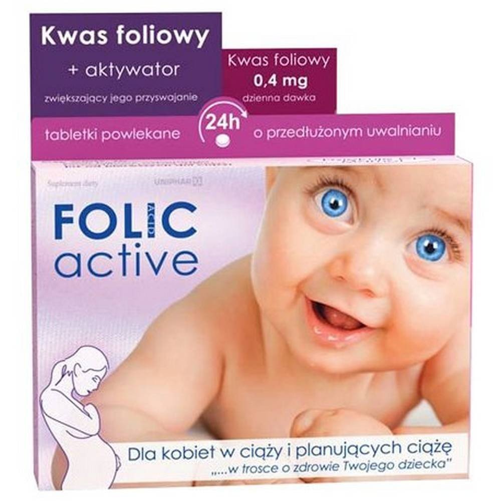 folic active uniphar retarded coated tablets 30 pieces Folic Active Uniphar Retarded Coated Tablets 30 Pieces