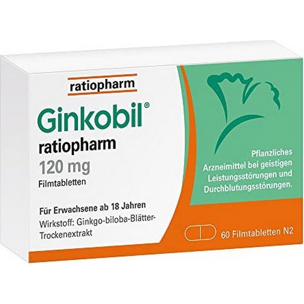 ginkobil ratiopharm 120mg film coated tablets 60 pieces Ginkobil Ratiopharm 120mg Film-Coated Tablets 60 pcs