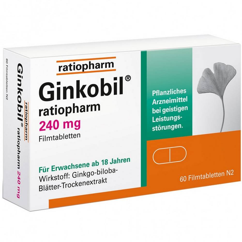 ginkobil ratiopharm 240 mg film coated tablets 60 pcs GINKOBIL-ratiopharm 240 mg film-coated tablets, 60 pcs