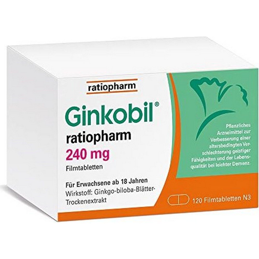 ginkobil ratiopharm 240mg film coated tablets 120 pieces Ginkobil Ratiopharm 240mg Film-Coated Tablets 120 pcs