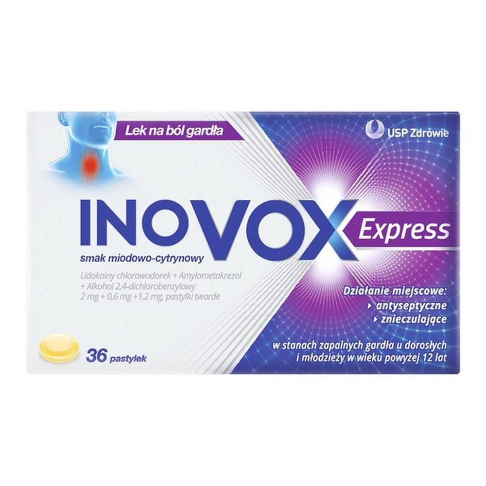 inovox express hard lozenges honey lemon flavor 36 pieces Inovox Express Lozenges Honey-Lemon Flavour 36 pcs