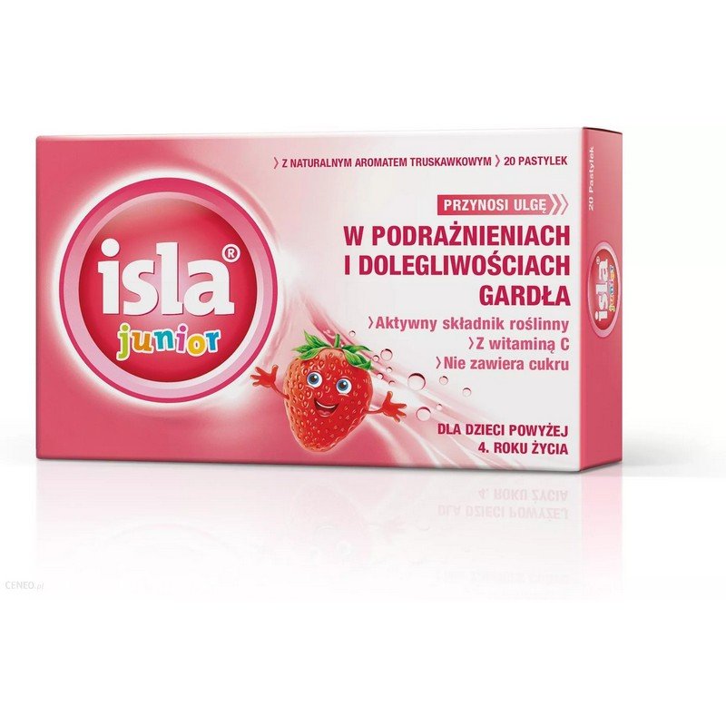 isla junior strawberry 20 suction lozenges Isla Junior Strawberry Lozenges 20 pcs