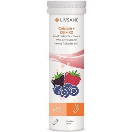 Livsane Effervescent tablets Calcium + Vitamin D3+K2 20 pcs