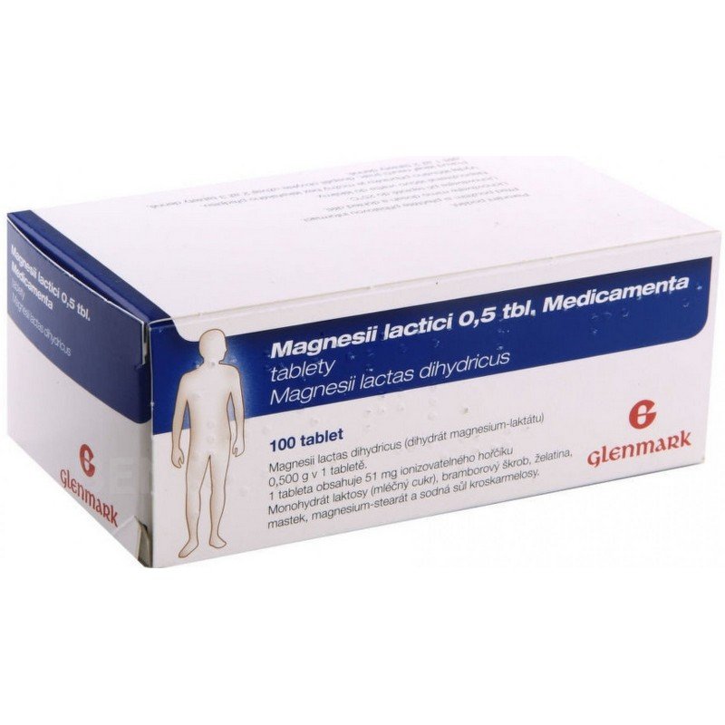 magnesii lactici 05 tblmedicamenta portblnob 100 x 05 g Magnesii Lactici 0.5 g tablets 100 pcs