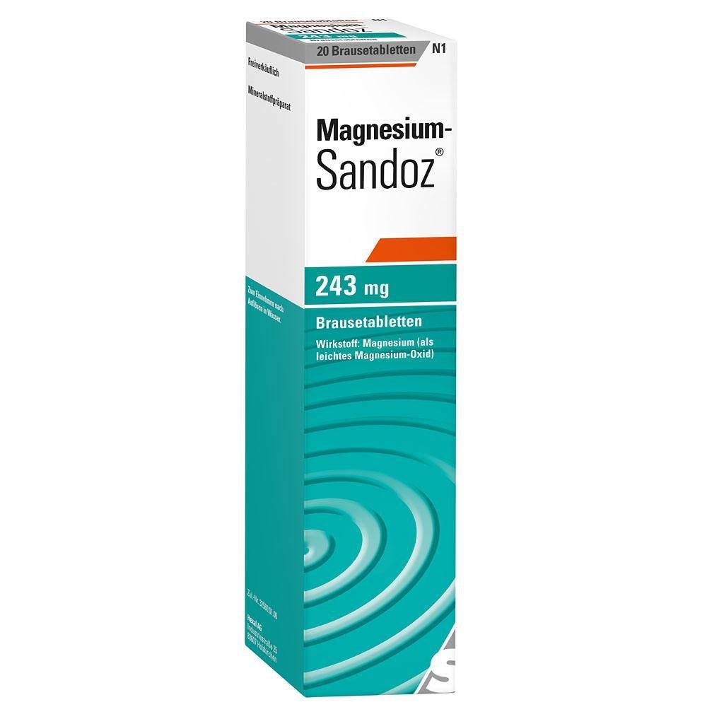 magnesium sandoz 243 mg effervescent tablets 20 pcs MAGNESIUM SANDOZ 243 mg effervescent tablets