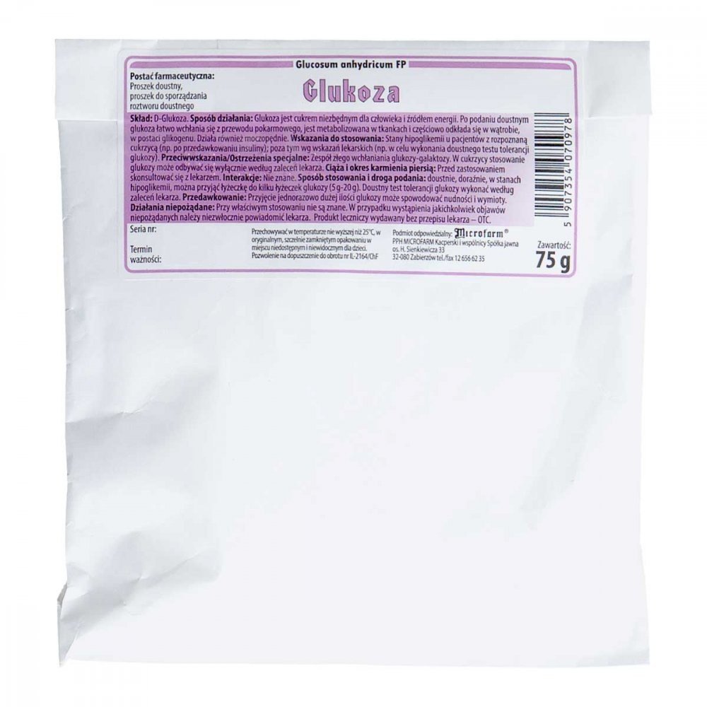 microfarm glukoza w torebce 75 g 1 Microfarm Glucose Powder (bag) 75 g