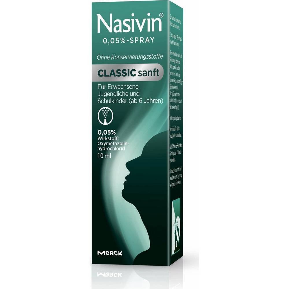nasivin classic sanft 005 spray 10ml Nasivin Classic Sanft 0.05% Spray — 10 ml