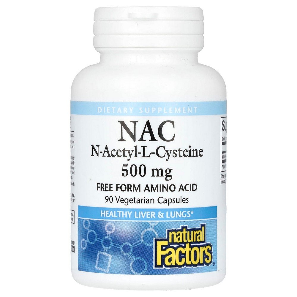 natural factors nac n acetyl l cysteine n acetyl l cysteine 500 mg 90 vegetarian capsules Natural Factors NAC N-Acetyl-L-Cysteine 500 mg 90 Vegetarian Capsules