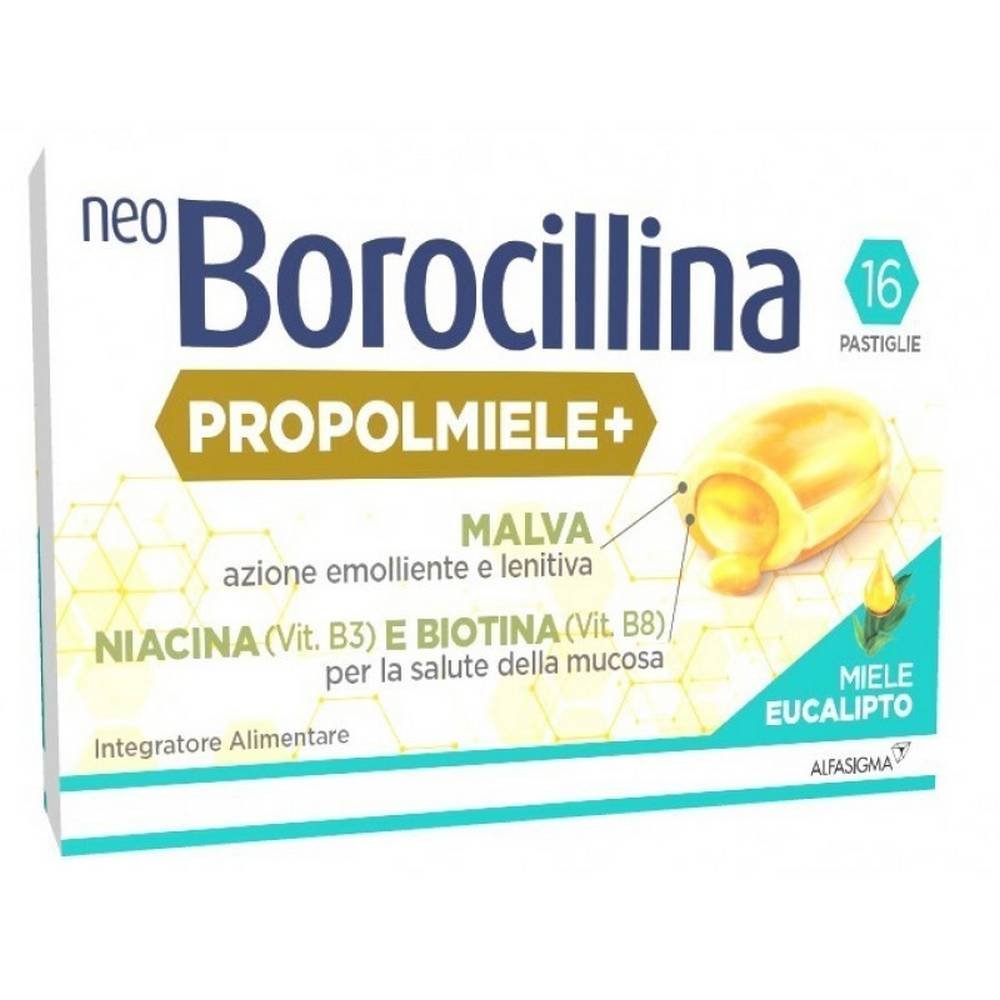 neoborocillina propolmiele 16 sore throat lozenghes Neoborocillina Propolmiele+ Lutschtabletten 16 Stück