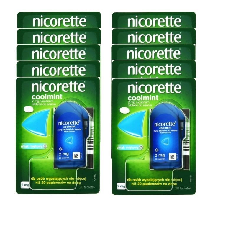 nicorette cool mint 2 mg 10 x 20 tablets Nicorette Cool mint 2 mg, 10 x 20 tablets