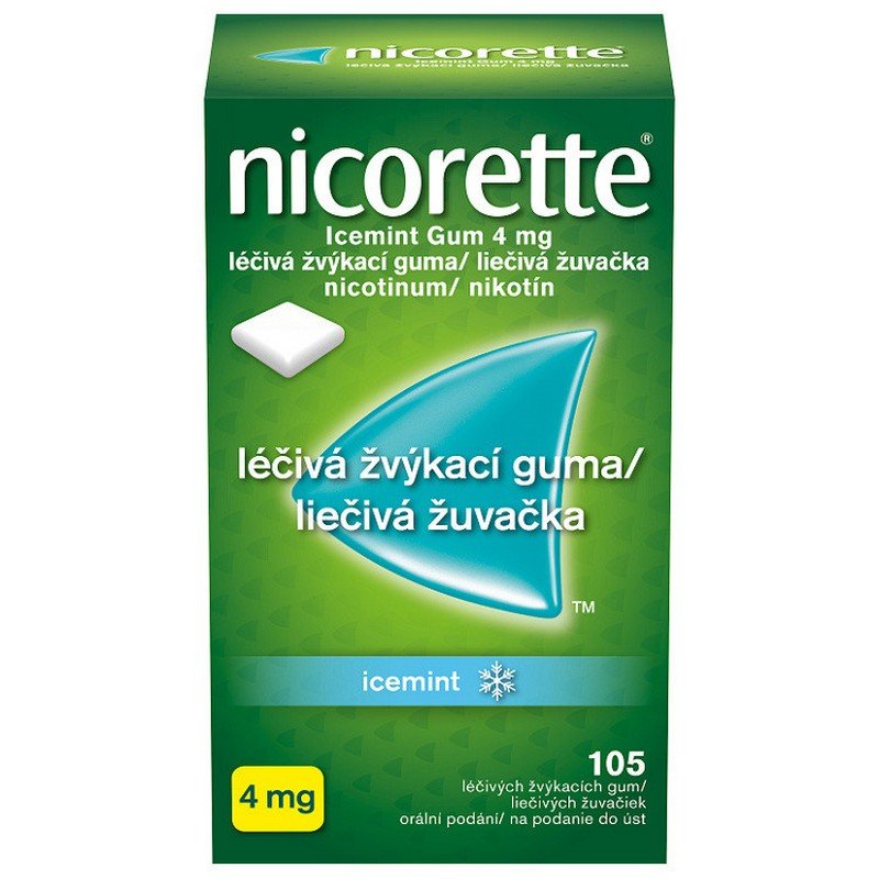 nicorette icemint gum 4 mg ormgum mnd 105 x 4 mg Nicorette Icemint Gum 4 mg chewing gum 105 pcs