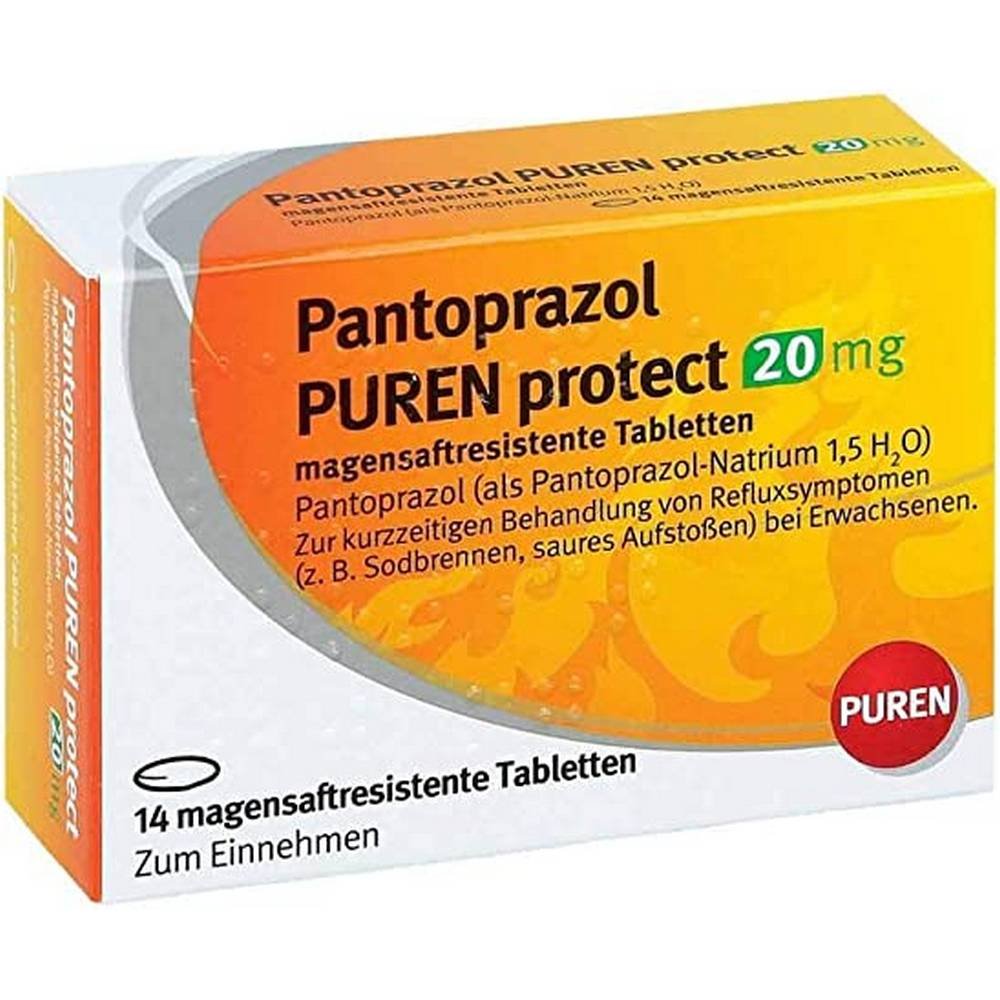 pantoprazol puren protect 20 mg gastric juice tablet 14 pcs Pantoprazol Puren Protect 20 mg Gastro-Resistant Tablets 14 pcs