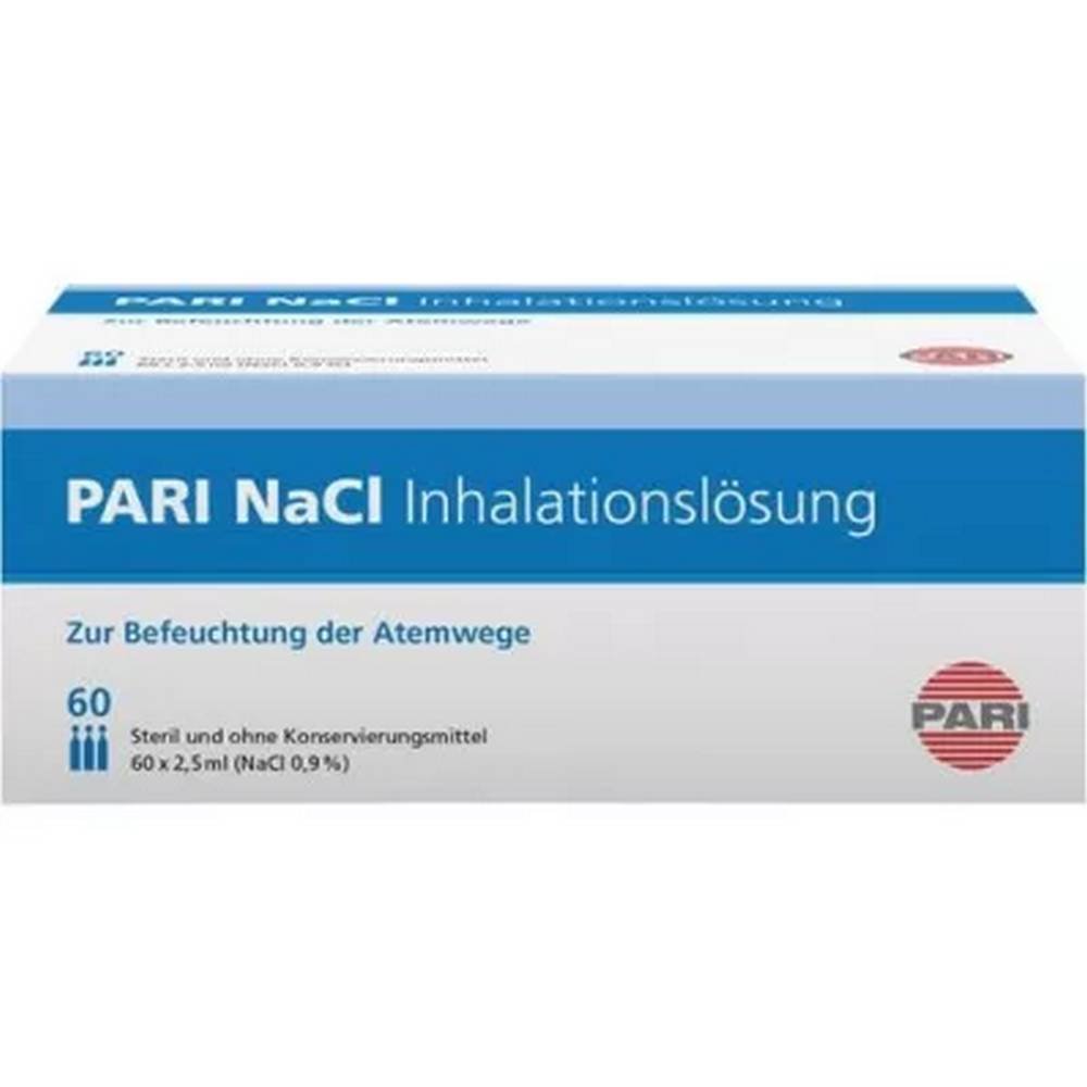 pari nacl inhalation solution ampoules 60x25 ml pari gmbh PARI NaCl Inhalation Solution 60 × 2.5 ml ampoules (Pari GmbH)