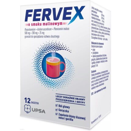 Fervex Raspberry flavoured granules for oral solution 12 sachets