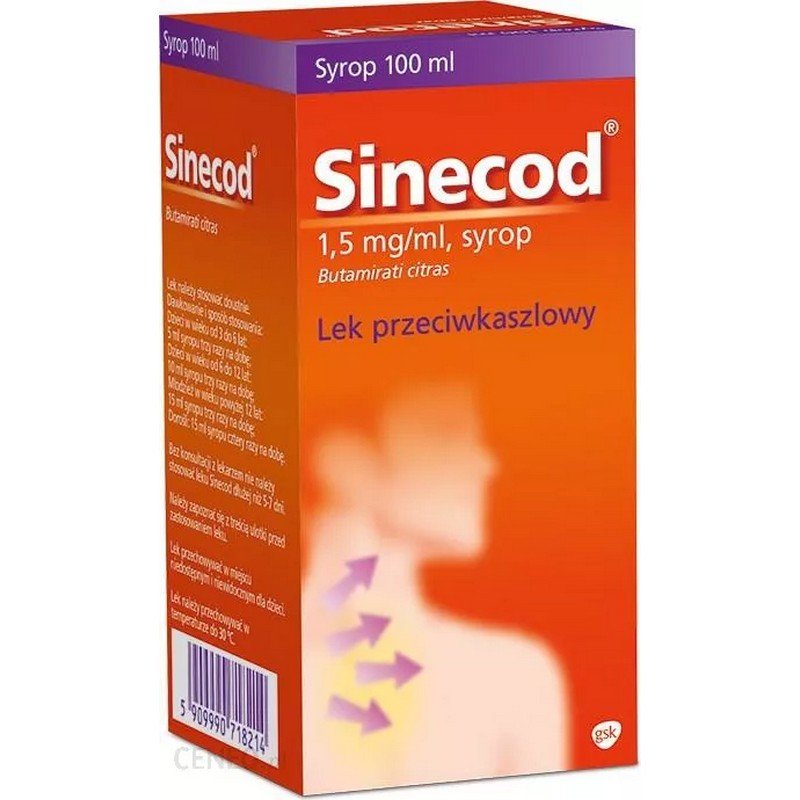 sinecod 15 mg ml 100ml Sinecod 1.5 mg/ml Syrup 100 ml