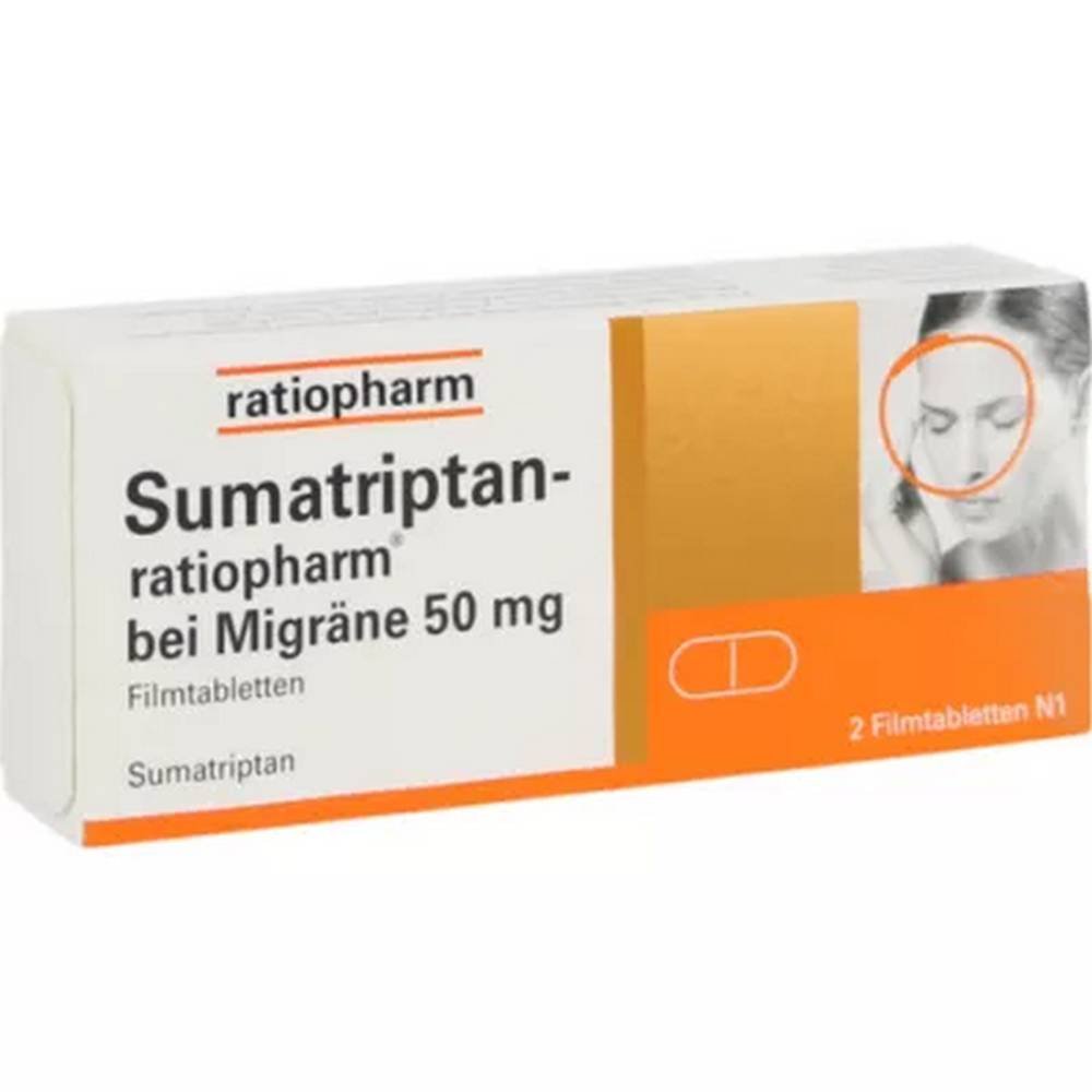 sumatriptan ratiopharm 50 mg 2 pcs Sumatriptan-ratiopharm 50 mg Tablets 2 pcs