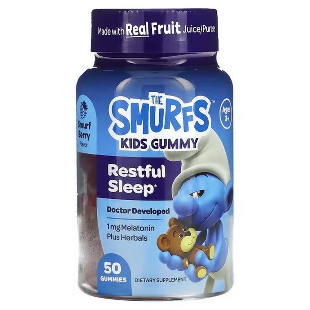 the smurfs kids gummy restful sleep fruit gummies for children restful sleep children from 3 years berry The Smurfs Kids Gummy Restful Sleep Berry 50 Gummies