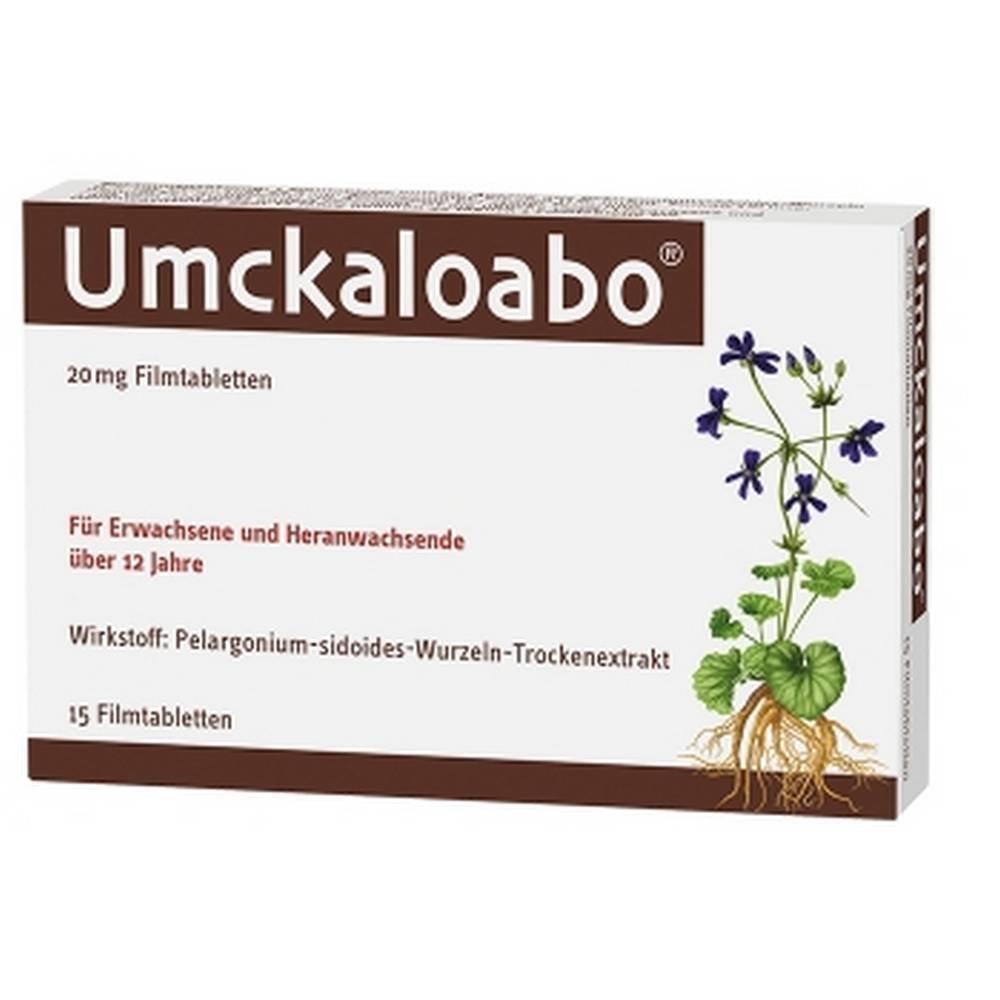 umckaloabo 20 mg film coated tablets 15 pcs UMCKALOABO 20 mg film-coated tablets, 15 pcs