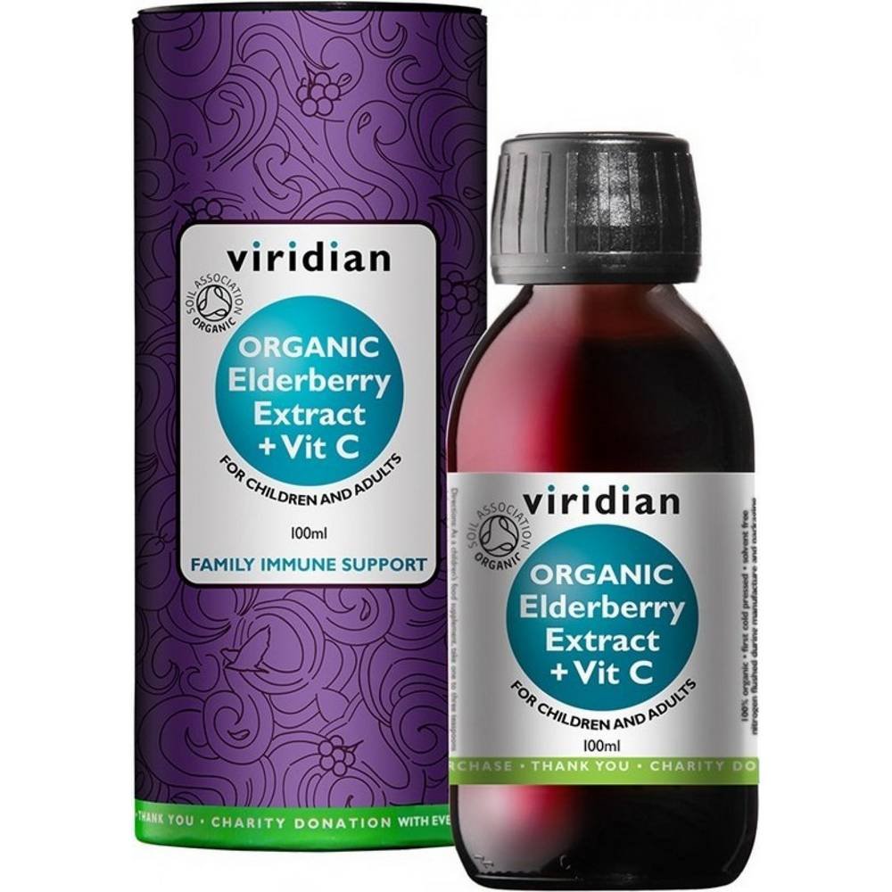 viridian elderberry extract vitamin c 100 ml organic Viridian Elderberry Extract + Vitamin C Organic 100 ml