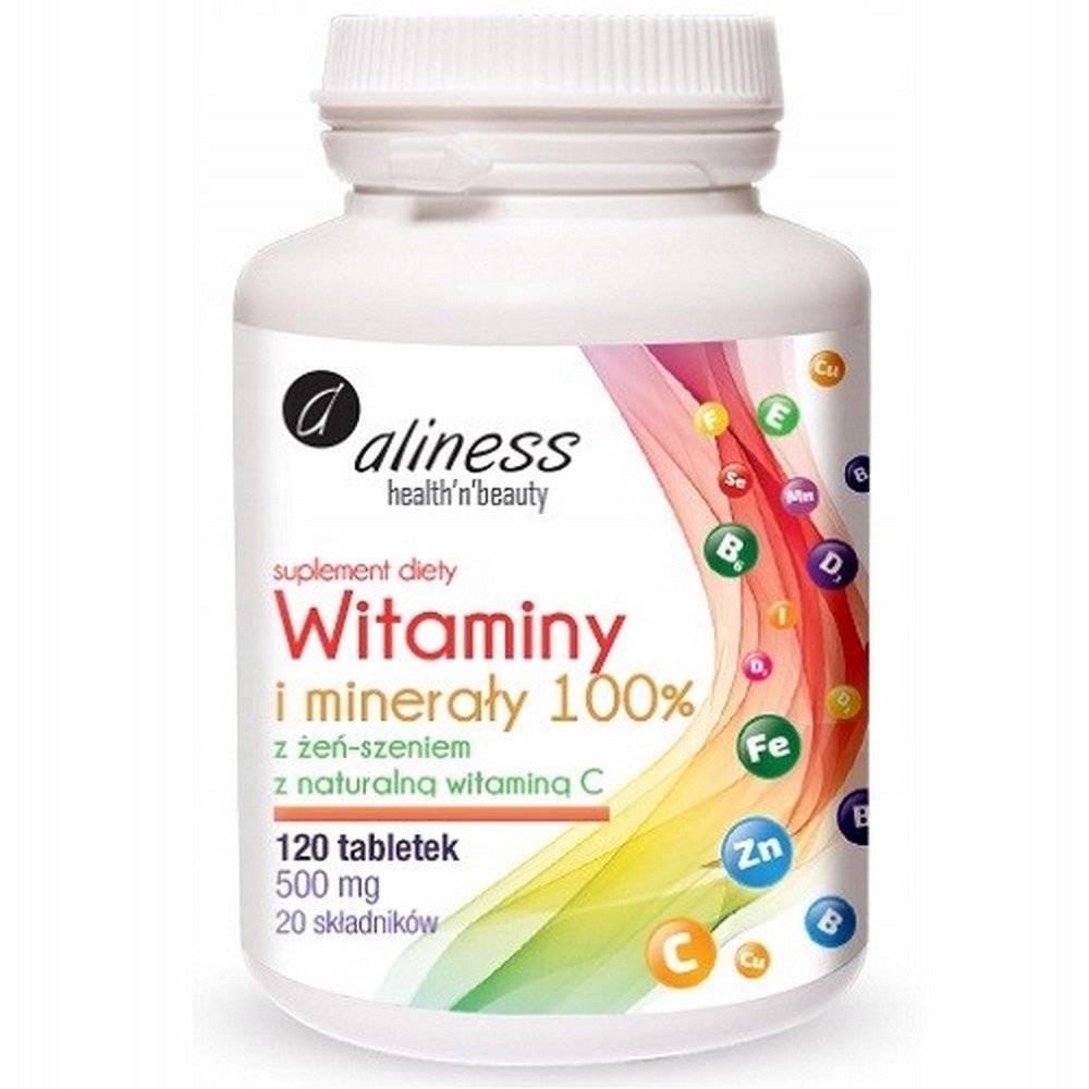 vitamins and minerals 100 x 120 tablets aliness Aliness Vitamins and Minerals 100% 120 Tablets