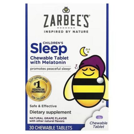 Zarbee’s Children’s Sleep with Melatonin Natural Grape Flavor 30 Chewable Tablets