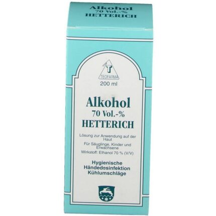 ALCOHOL 70% V/V Hetterich, 200 ml