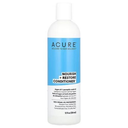 ACURE, Nourish + Restore Conditioner, All Hair Types, Argan Oil and Pumpkin Seed Oil, 12 fl. oz. (354 ml), ACURE, питательный и восстанавливающий кондиционер, для всех типов волос, аргановое масло и масло семян тыквы