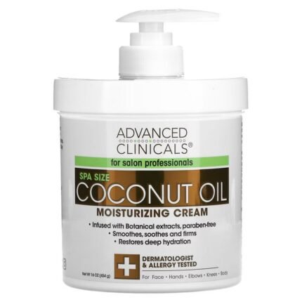 Advanced Clinicals, Coconut Oil Moisturizer, 16 oz. (454g), Advanced Clinicals, Увлажняющий крем с кокосовым маслом