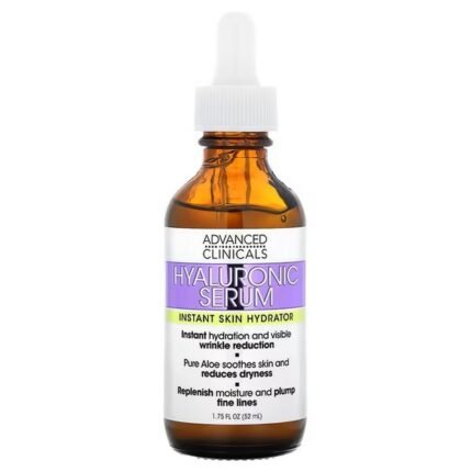 Advanced Clinicals, Hyaluronic Serum, Instant Hydration, 1.75 fl oz (52 ml), Advanced Clinicals, гиалуроновая сыворотка, мгновенное увлажнение кожи, 52 мл (1