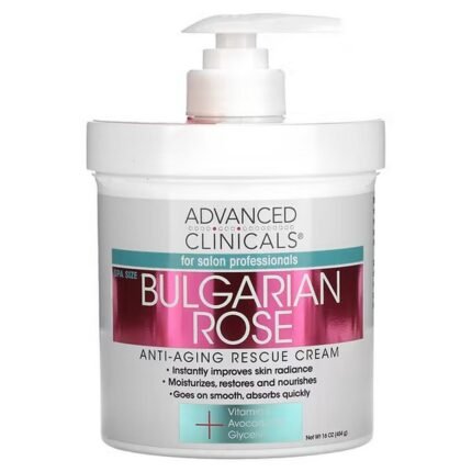Advanced Clinicals, Anti-Aging Rescue Cream, Bulgarian Rose, 16 oz (454 g), Advanced Clinicals, Спасательный антивозрастной крем, болгарская роза