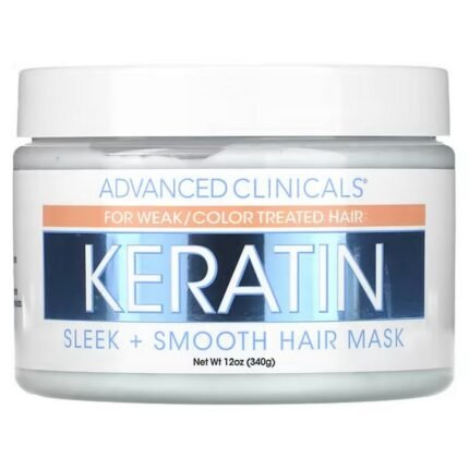 Advanced Clinicals, Keratin, Sleek + Smooth Hair Mask, 12 oz (340 g), Advanced Clinicals, маска с кератином для гладкости волос