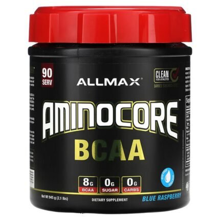 ALLMAX, AMINOCORE BCAA, Blue Raspberry, 945 g (2.1 lbs.), ALLMAX, AMINOCORE BCAA, голубая малина, 945 г (2