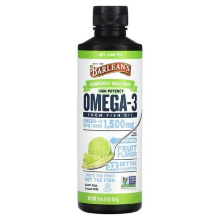 Barlean’s, Omega-3 Fish Oil, Key Lime Pie, 1, 500 mg, 16 oz (454 g), Barlean’s, Omega-3 Fish Oil, Key Lime Pie, 1, 500 mg