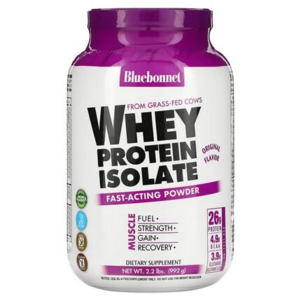 Bluebonnet Nutrition, 100% Natural Whey Protein Isolate, Natural Original Flavor, 2.2 lbs (992 g), Bluebonnet Nutrition, 100% натуральный изолят сывороточного протеина, натуральный оригинальный вкус, 2