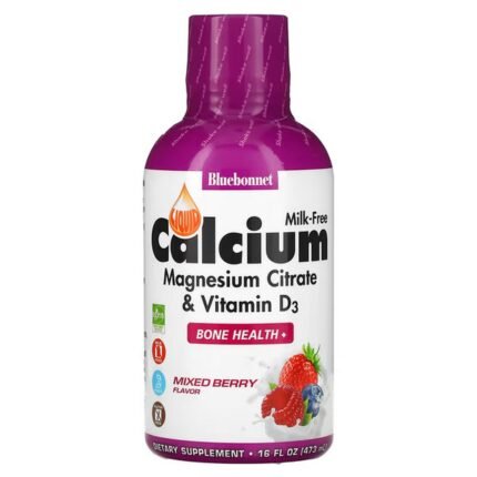 Bluebonnet Nutrition, Liquid Calcium Magnesium Citrate Plus Vitamin D3, 472 ml (16 fl. oz.), Bluebonnet Nutrition, Жидкий цитрат кальция и магния плюс витамин D3