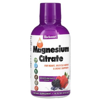 Bluebonnet Nutrition, Liquid Magnesium Citrate, Berry Blend, 16 fl. oz (473 ml), Bluebonnet Nutrition, жидкий цитрат магния, ягодный вкус