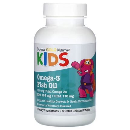 California Gold Nutrition, Kid’s Omega-3 Fish Oil, Natural Strawberry Flavor, 60 Fish Gelatin Softgels, California Gold Nutrition, Kid‘s Omega-3 Fish Oil, Natural Strawberry Flavor