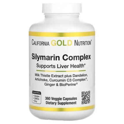California Gold Nutrition, Silymarin Complex, Milk Thistle Extract and Dandelion, 360 Vegetarian Capsules, California Gold Nutrition, комплекс с силимарином, экстракт расторопши и одуванчик