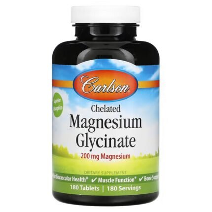 Carlson, Chelated Magnesium Glycinate, 200 mg, 180 Tablets, Carlson, Хелатный глицинат магния, 200 мг